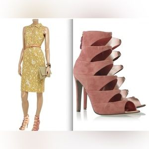 HOT Sergio Rossi Cutout Zigzag Suede and Metallic Leather Boot Sandals $1,295+!